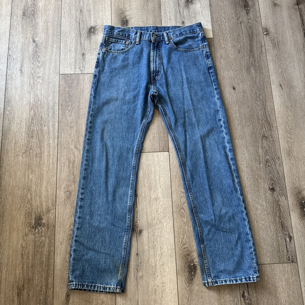 Levis 505 Regular Fit Jeans Mens 34x32 Medium Wash Blue #802 CW3713‎